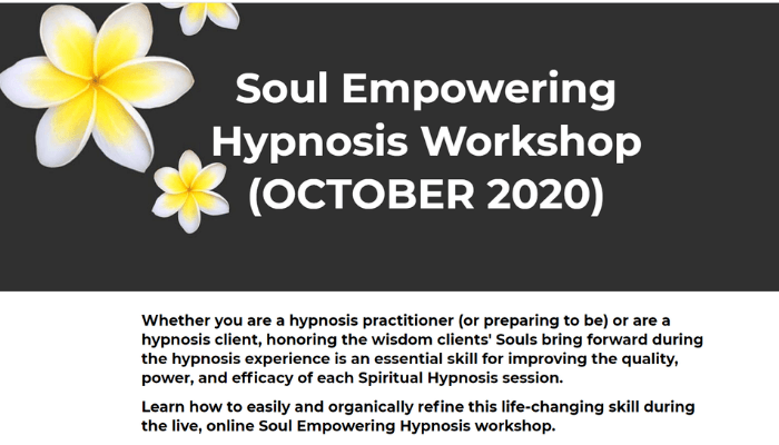 Soul Empowering Hypnosis Workshop